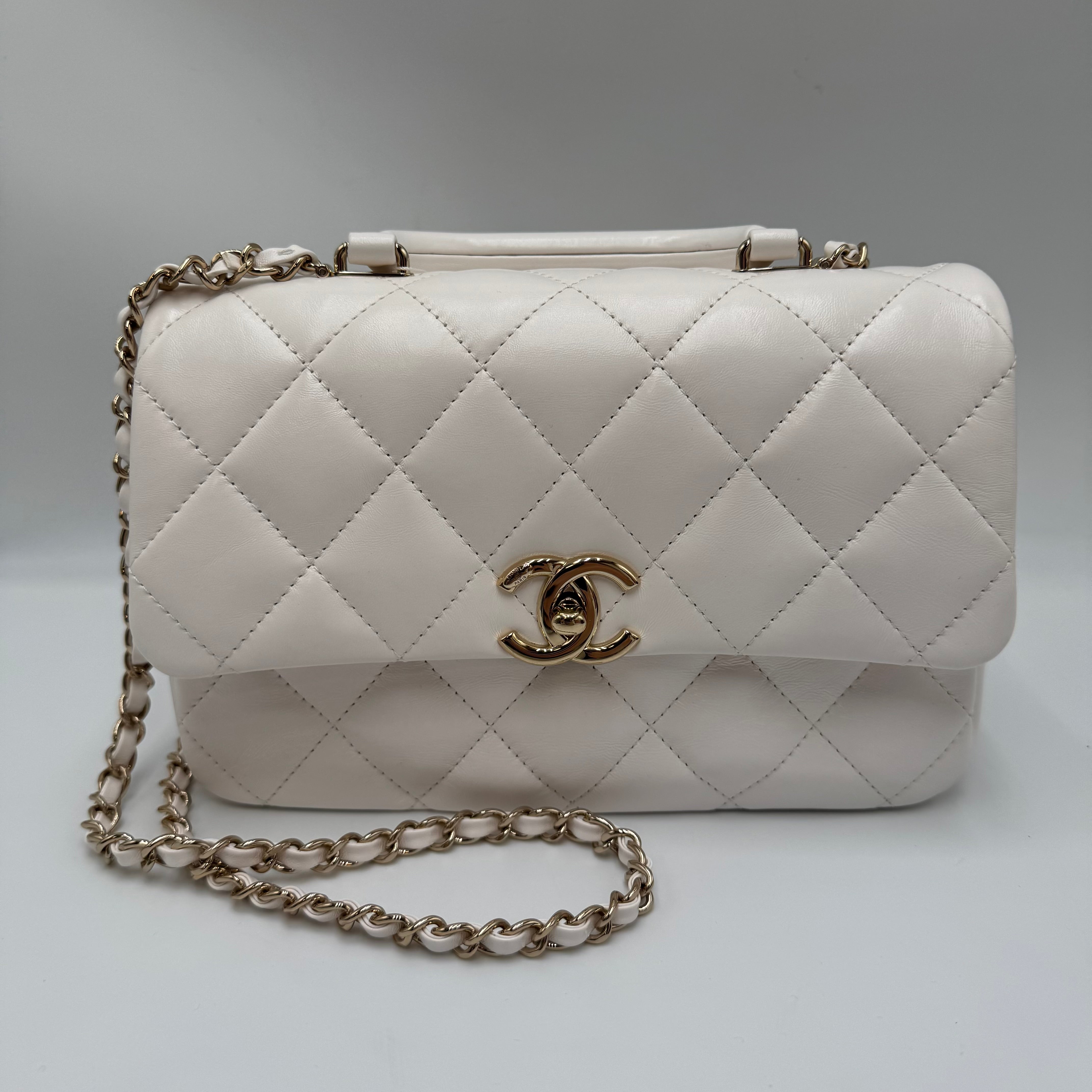 Chanel Top Handle Lambskin (Small) Micro Chip - The Real Maluho