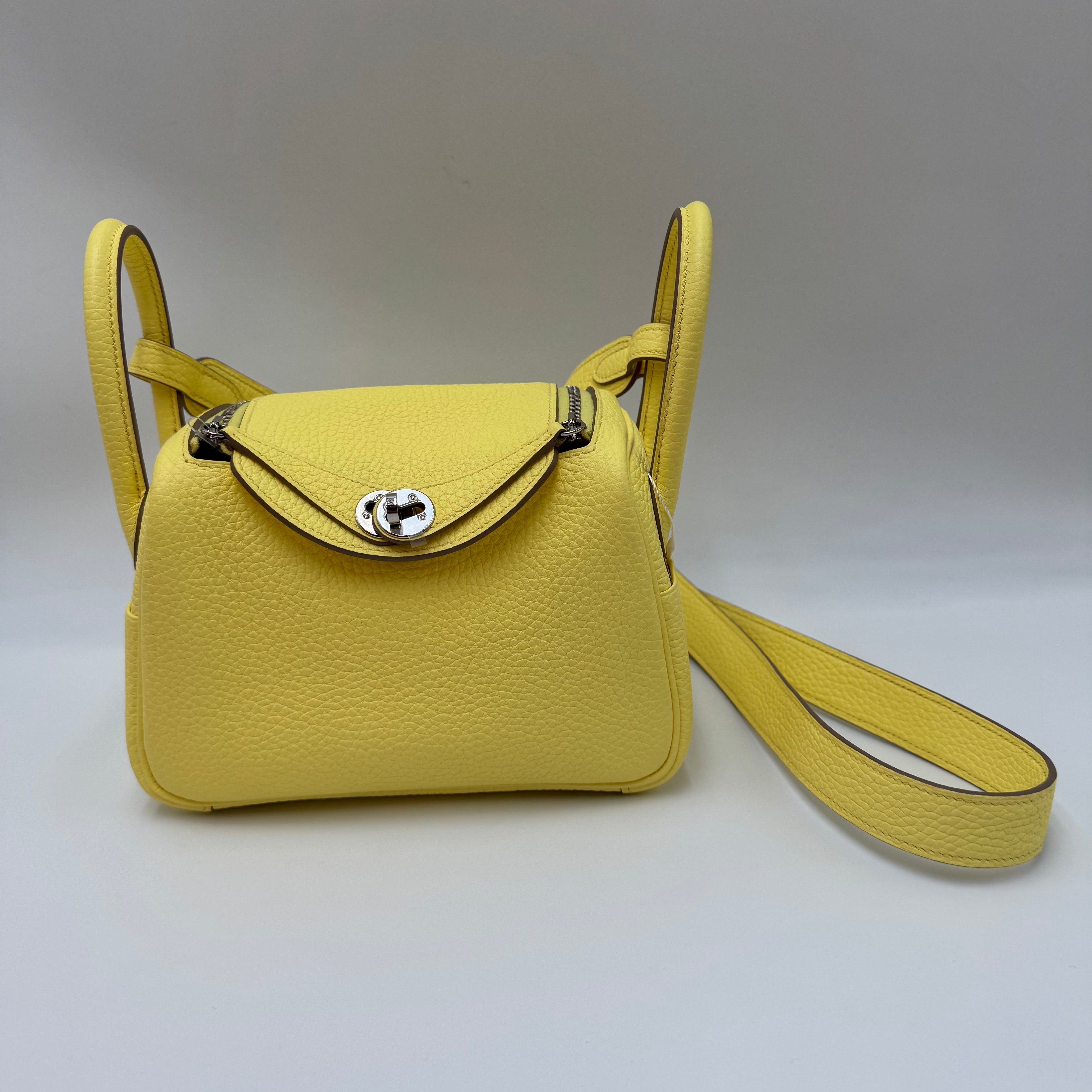 Hermes Mini Lindy Taurillon Lime Palladium - The Real Maluho