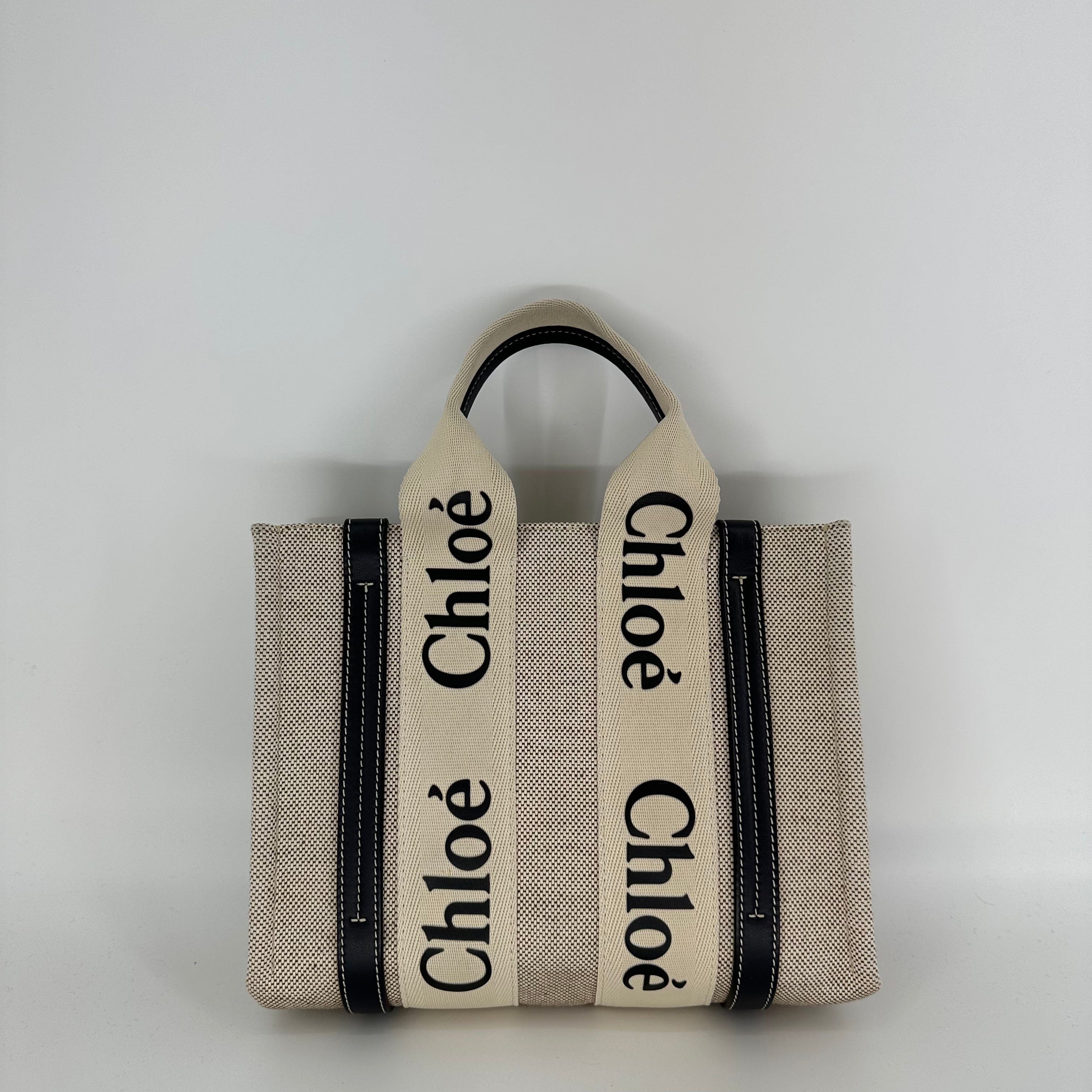 Chloe Woody Small Canvas Tote Bag - The Real Maluho