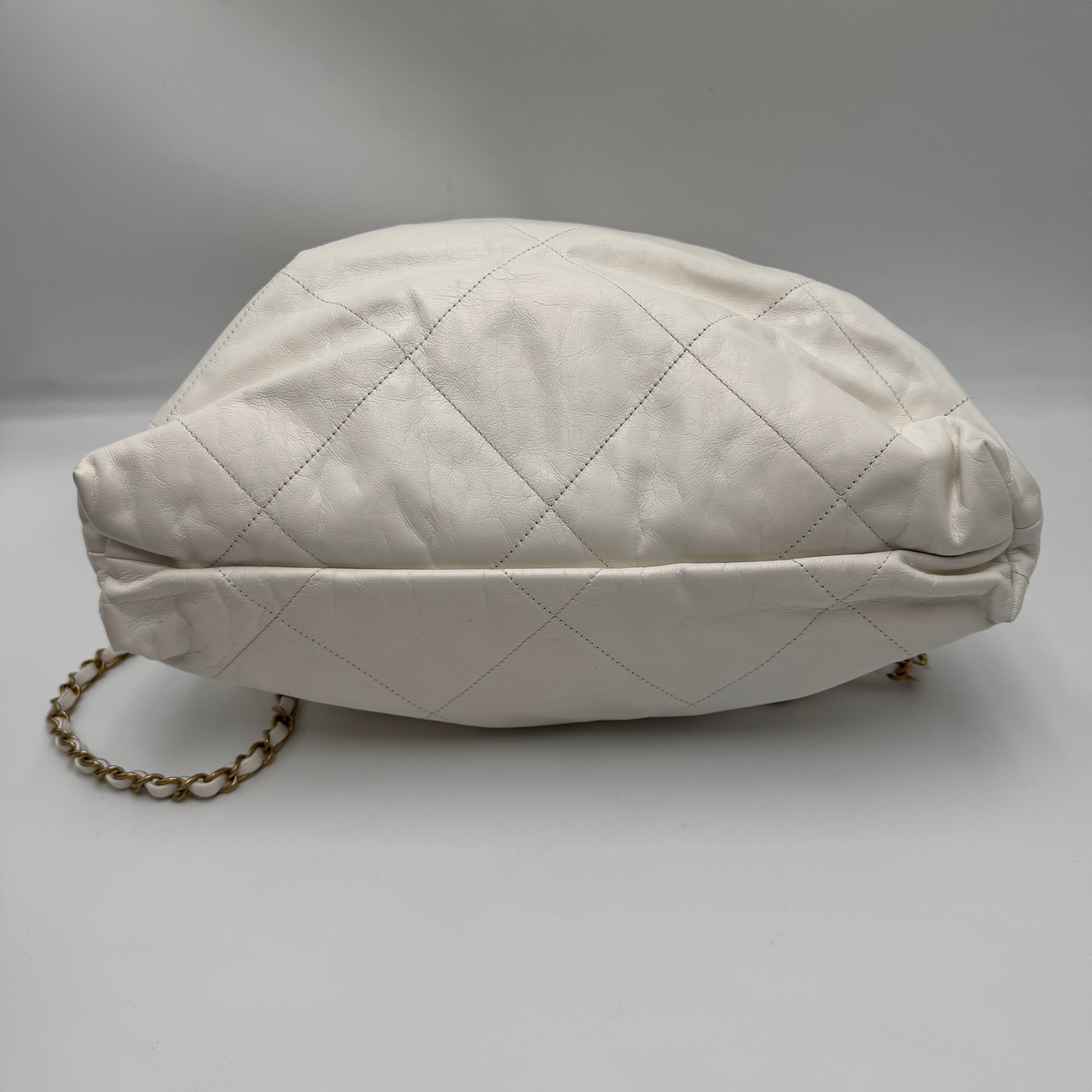 Chanel 22 Backpack Lambskin White IC Chip - The Real Maluho