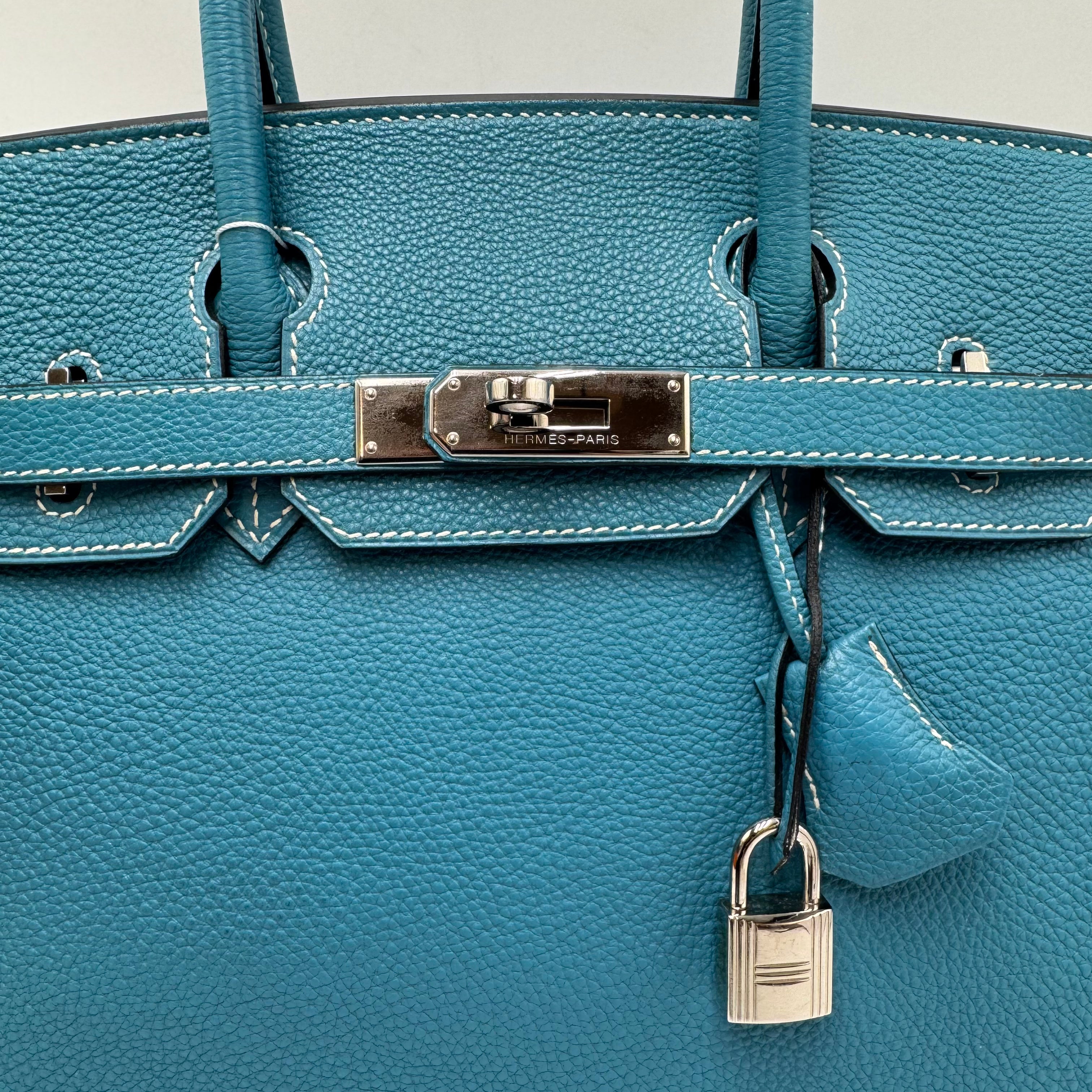 Hermès Birkin Blue Jeans Togo 30 - The Real Maluho