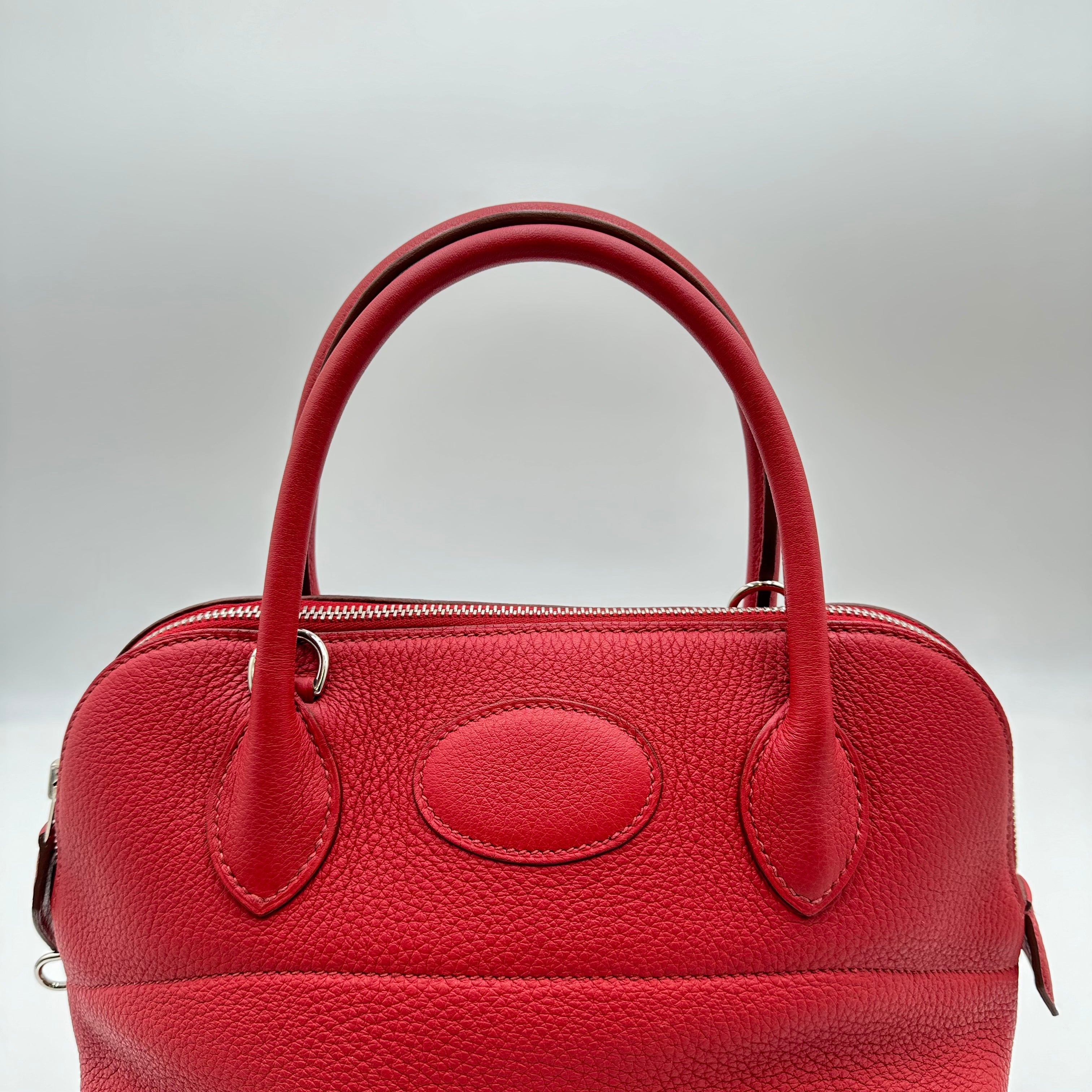 Hermès Bolide Clemence 31 Red O Square - The Real Maluho