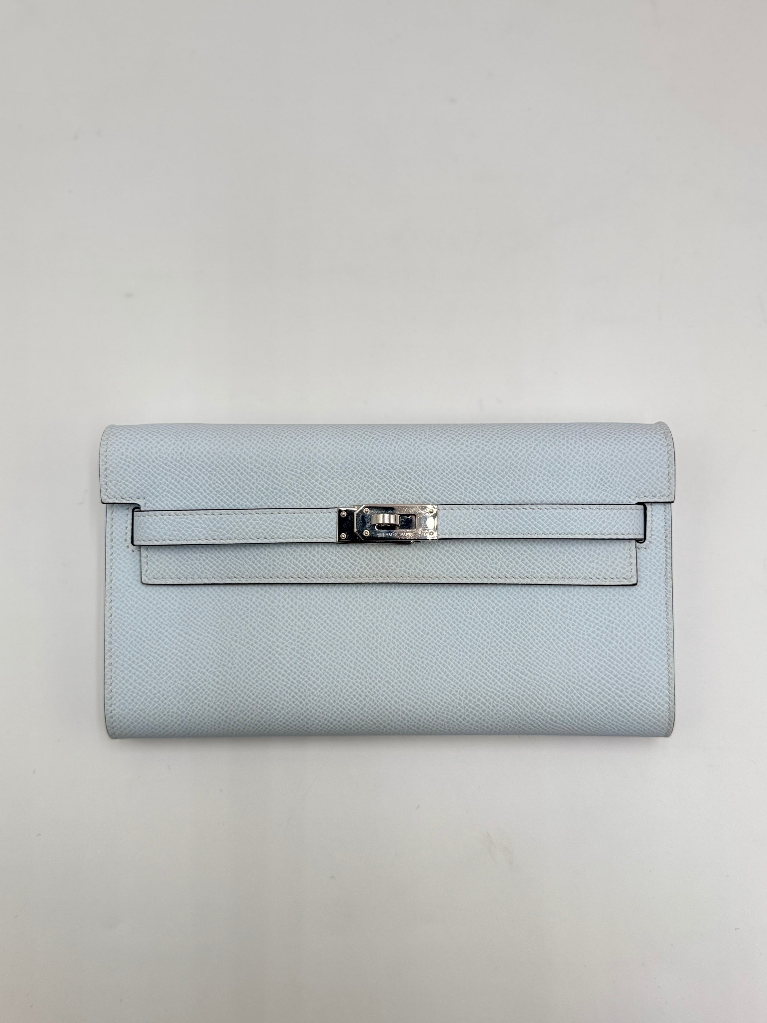 Hermes Kelly To Go Wallet Epsom Leather Blue Plume Y (2020) - The Real Maluho